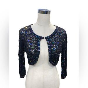 Say What Black Knit Sequined Cardigan